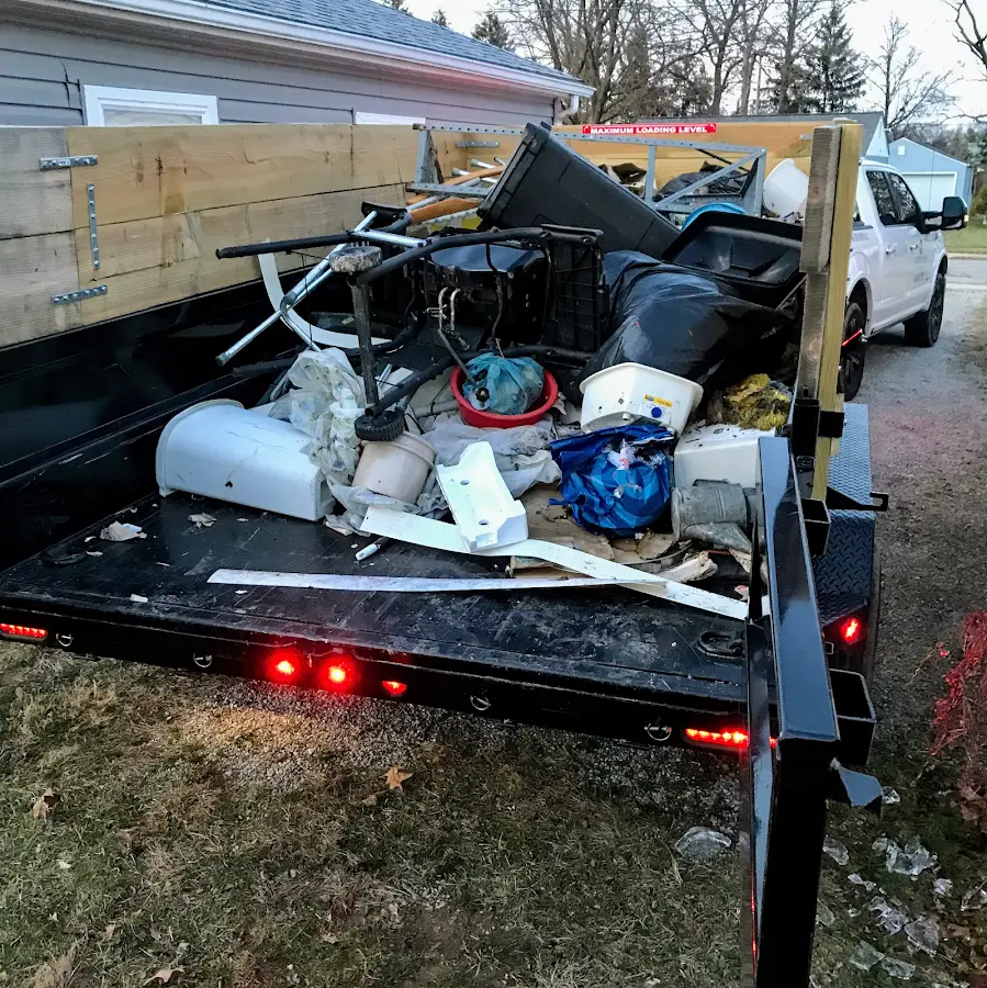 Roll-off dumpster delivered to a residential driveway in Brodhead